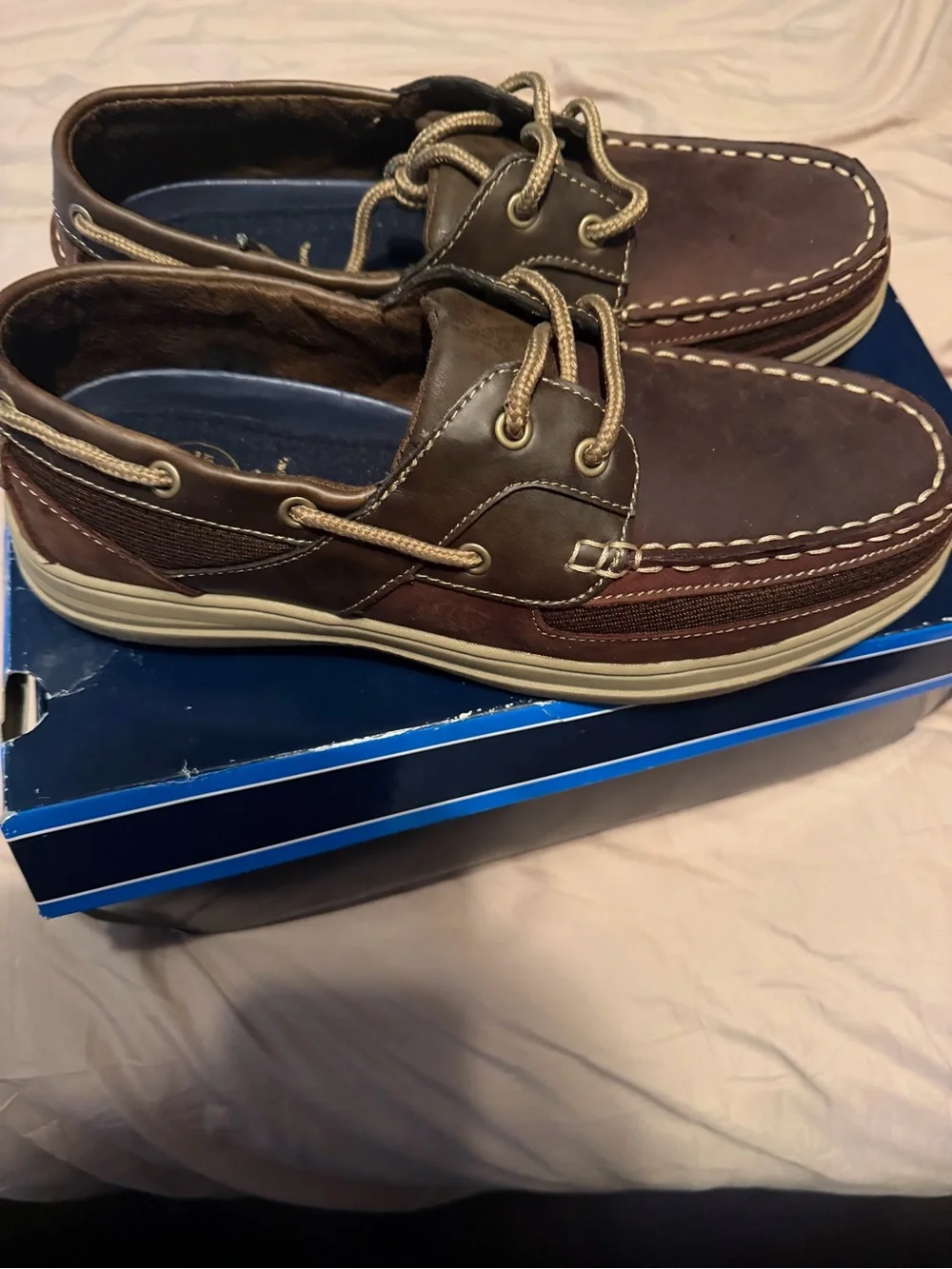 croft & barrow Brown Leather and Tan Trim Boat Shoes
